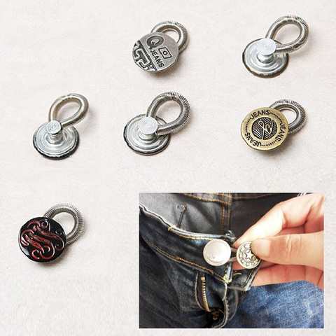 Metal Button Sewing Tool Jeans Pants Buttons 6 Pcs Waist Stretch Extender  Women Men 2cm Fix Expanders - Price history & Review, AliExpress Seller -  See all Store